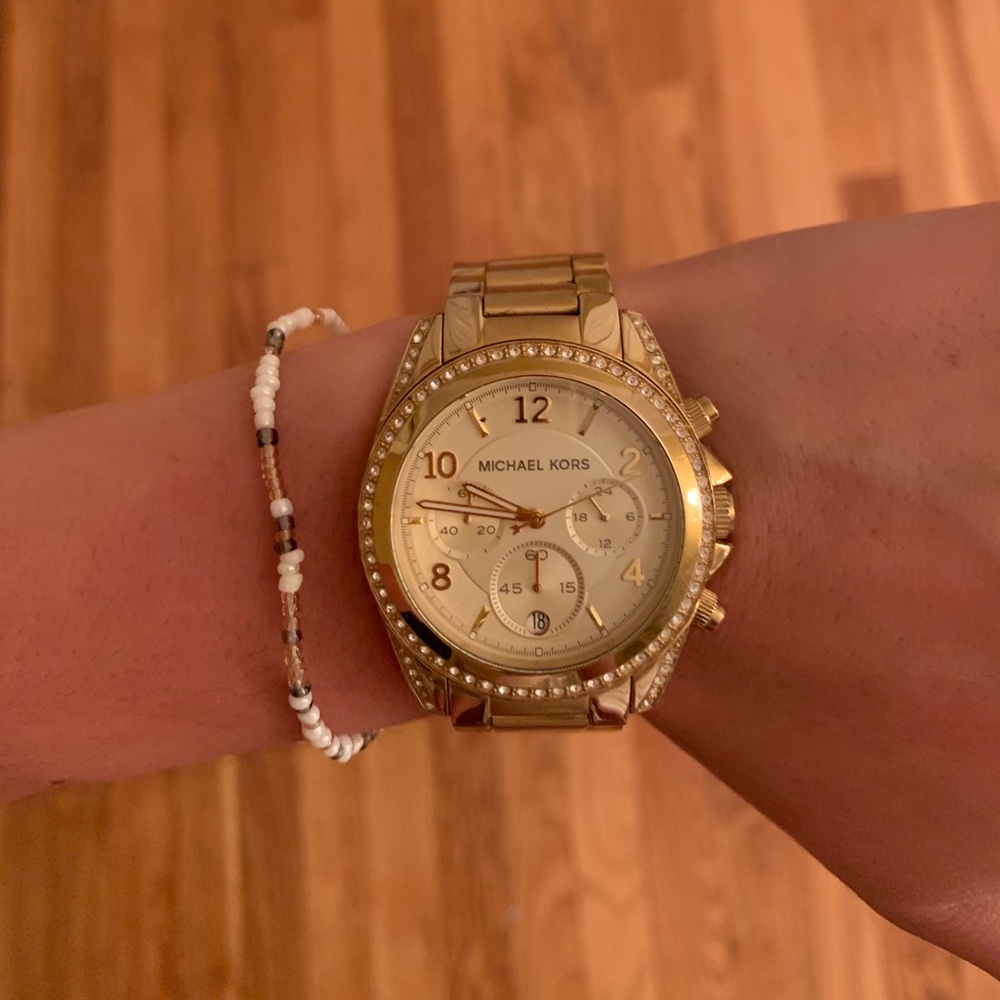 Michael Kors Blair Chrono Gold-Tone 
Crystal Watch